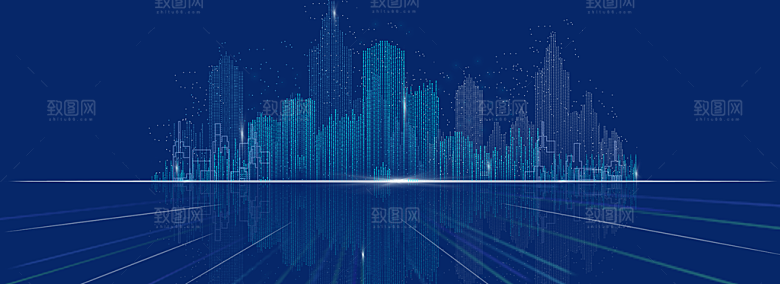 现代科技商务数据海报广告蓝色背景立体特效