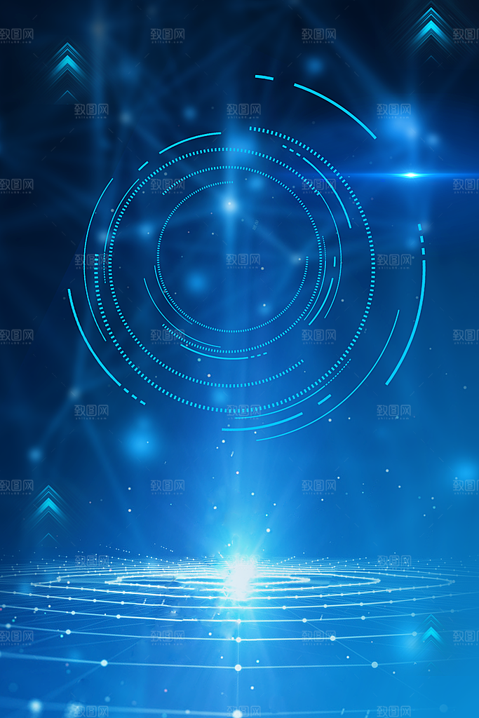 现代科技数据海报特效商务广告蓝色背景