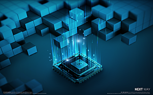 现代科技商务3D立体特效大气几何数据海报