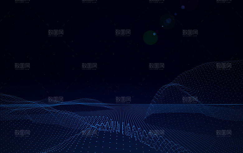 现代科技线性海报广告背景蓝色立体特效