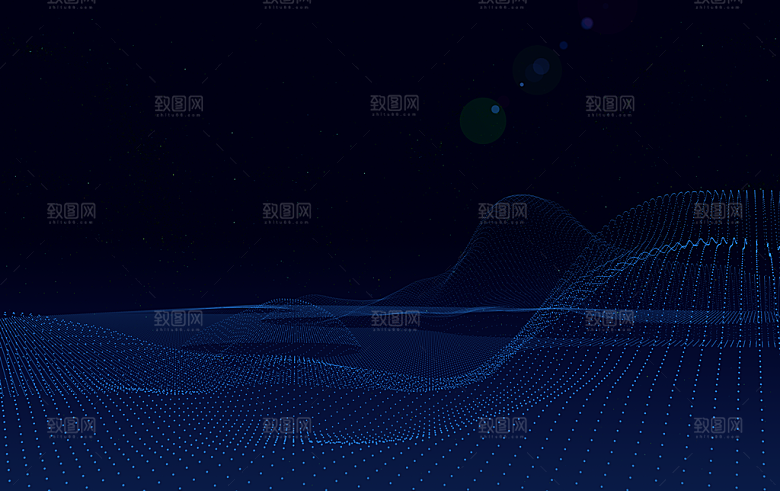 现代科技线性海报广告背景蓝色立体特效