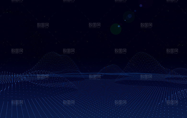 现代科技线性海报广告背景蓝色立体特效