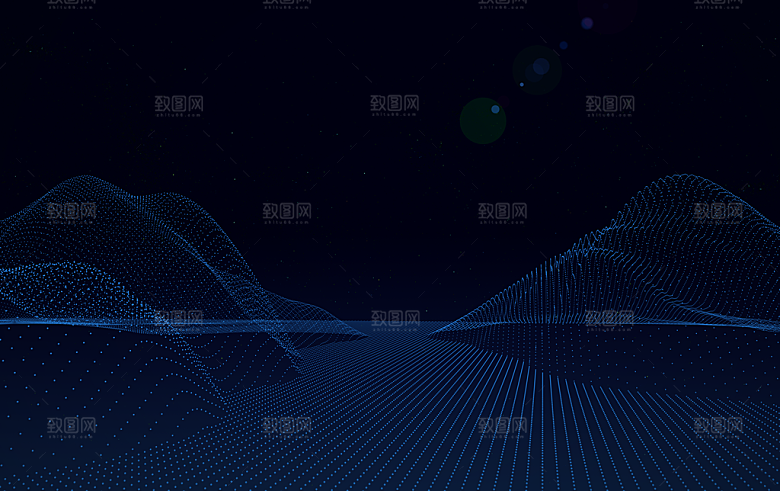 现代科技线性海报广告背景蓝色立体特效