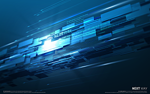 现代科技数据信息海报广告蓝色背景大气