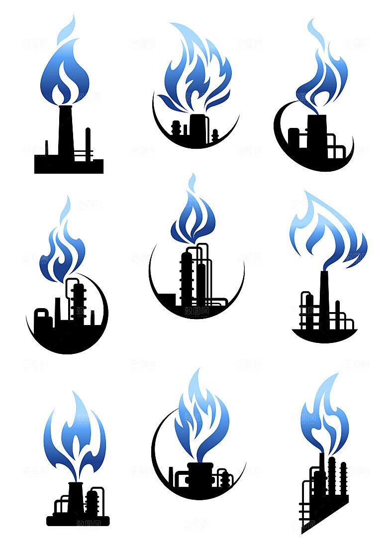 工业火焰矢量LOGO元素