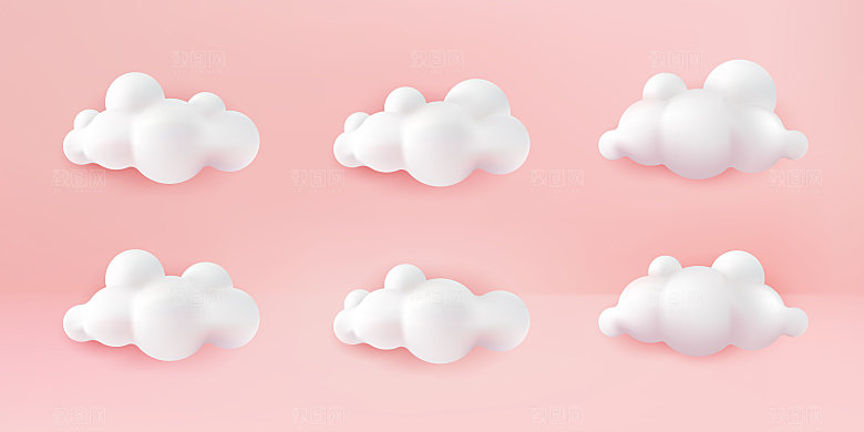 3D立体白云矢量元素