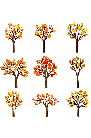 秋季树木矢量元素