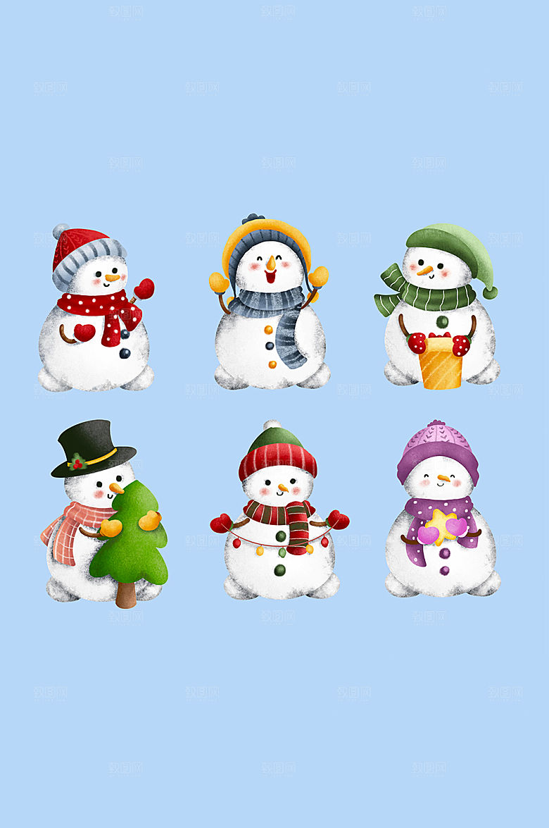 冬季雪人矢量元素