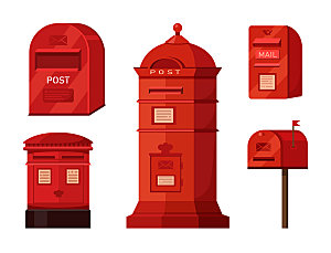 邮局信箱矢量元素