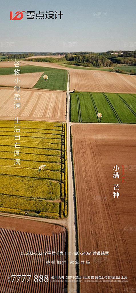 地产小满节气简约大气海报