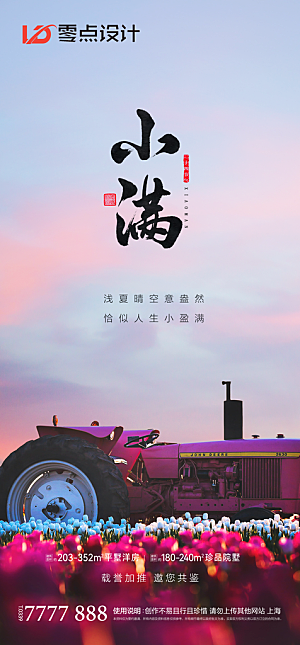地产小满节气简约大气海报