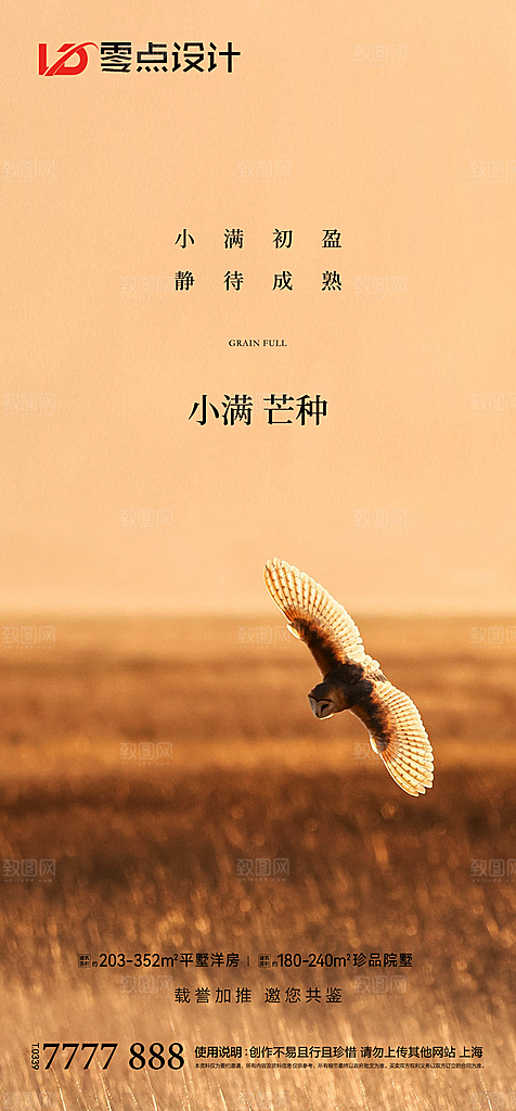 地产小满节气简约大气海报