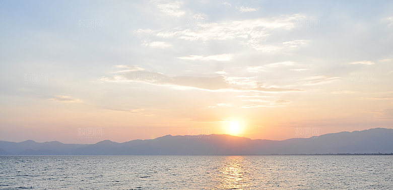 大海天空海面海景夕阳朝霞黄昏落日晚霞