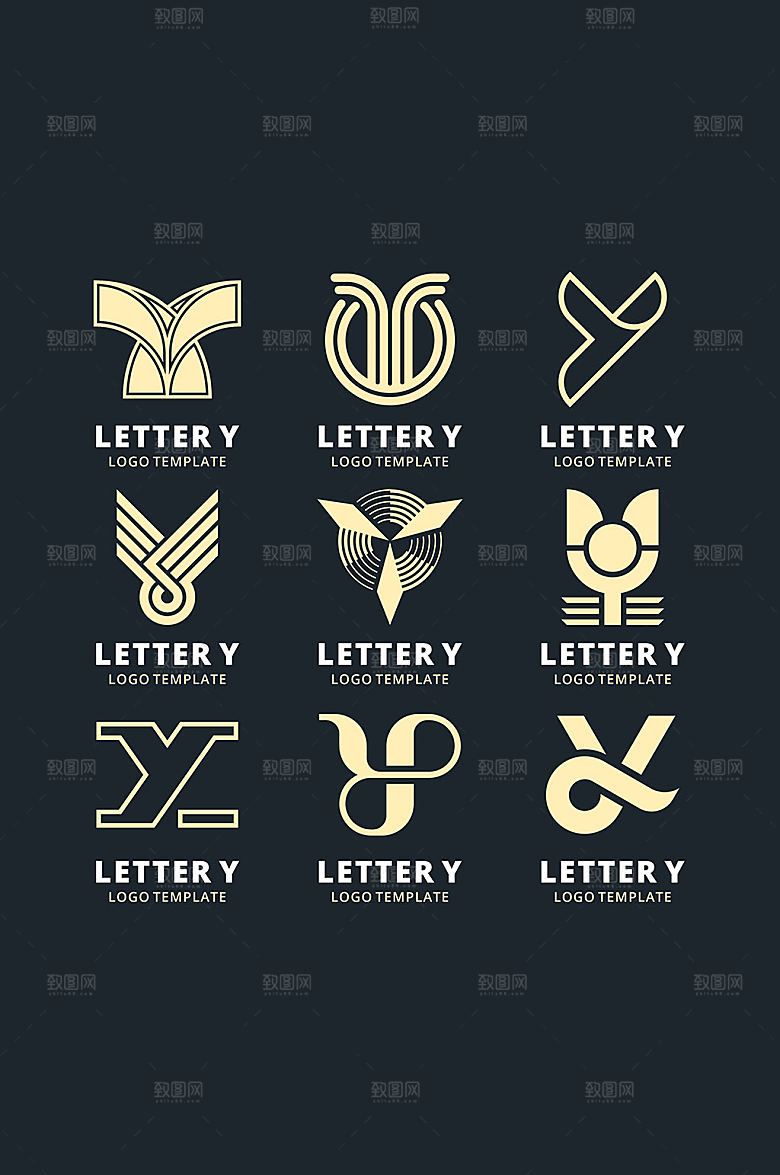 y字母LOGO矢量元素