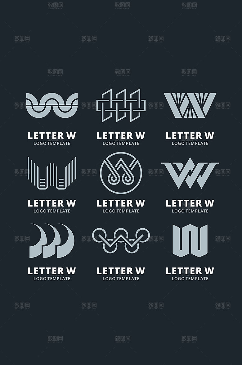 w字母LOGO矢量元素