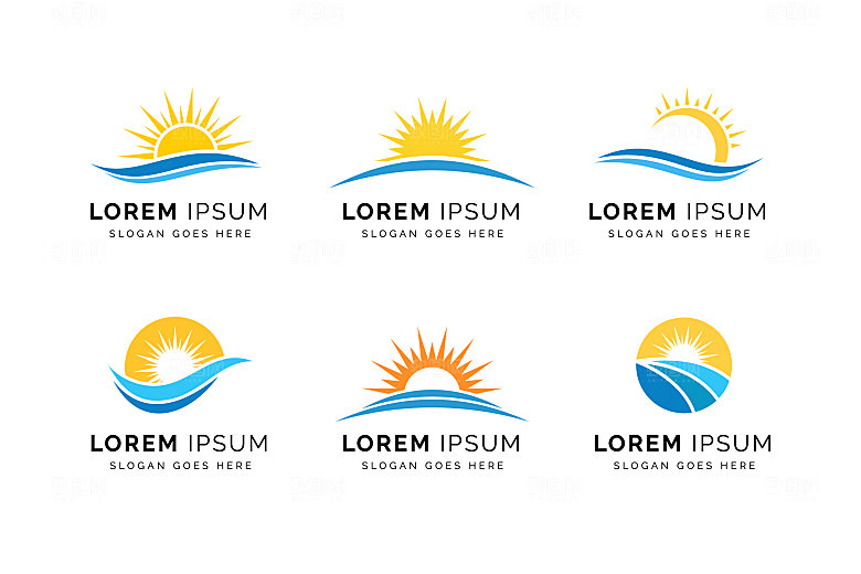太阳初升LOGO矢量元素