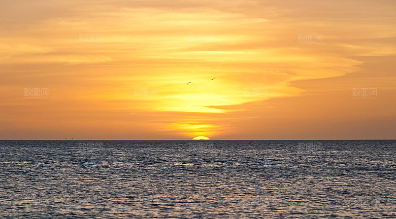 大海天空海面海景夕阳朝霞黄昏落日晚霞