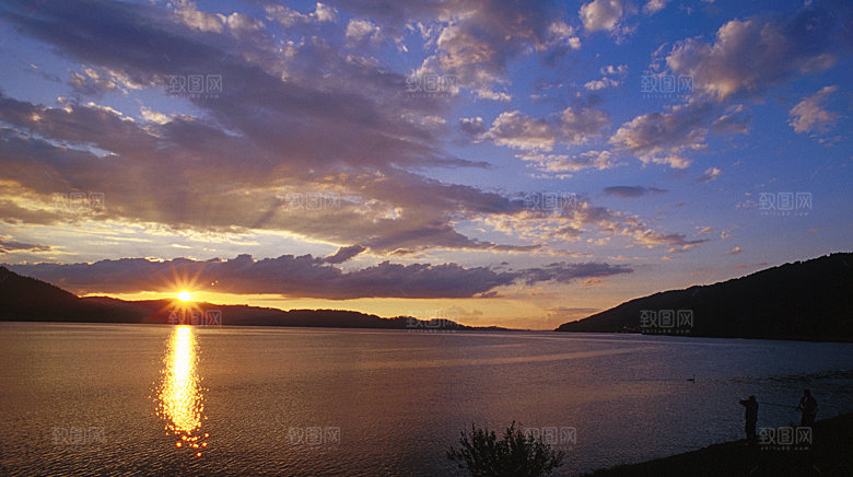 大海天空海面海景夕阳朝霞黄昏落日晚霞