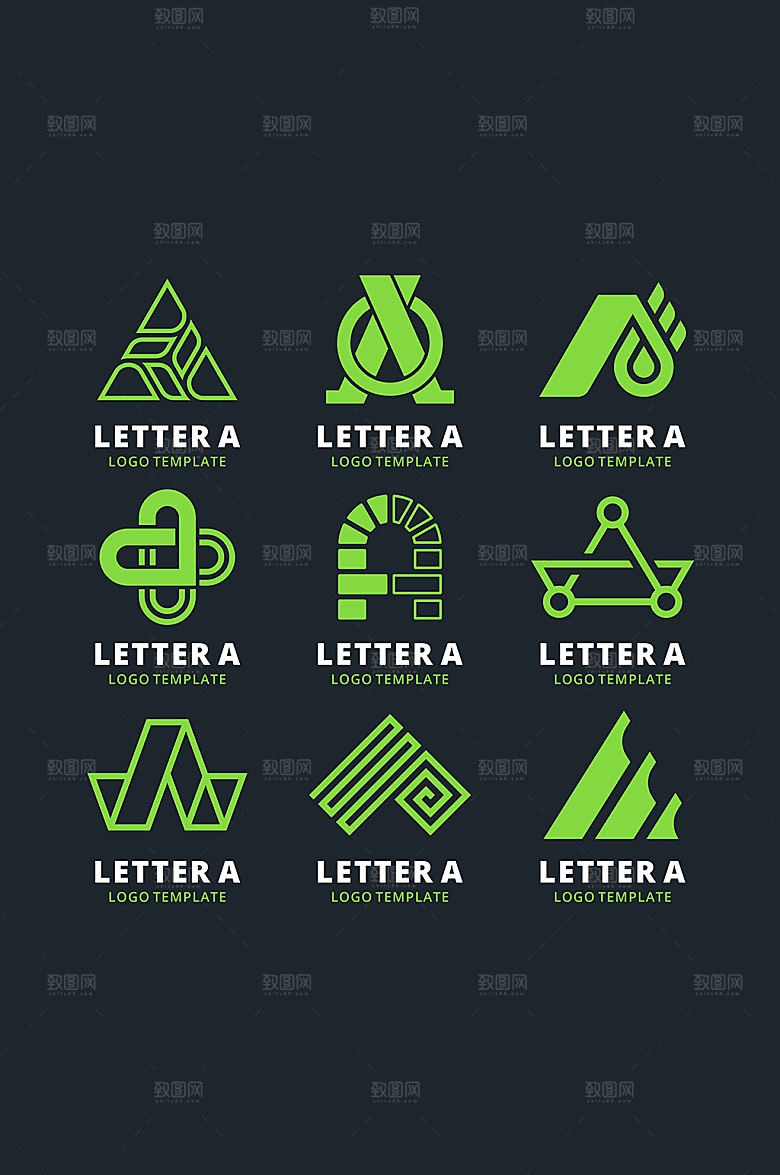A字母LOGO矢量元素