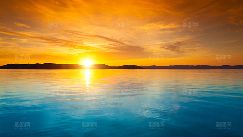 大海天空海面海景夕阳朝霞黄昏落日晚霞