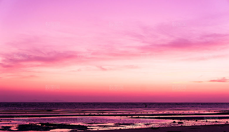 大海天空海面海景夕阳朝霞黄昏落日晚霞