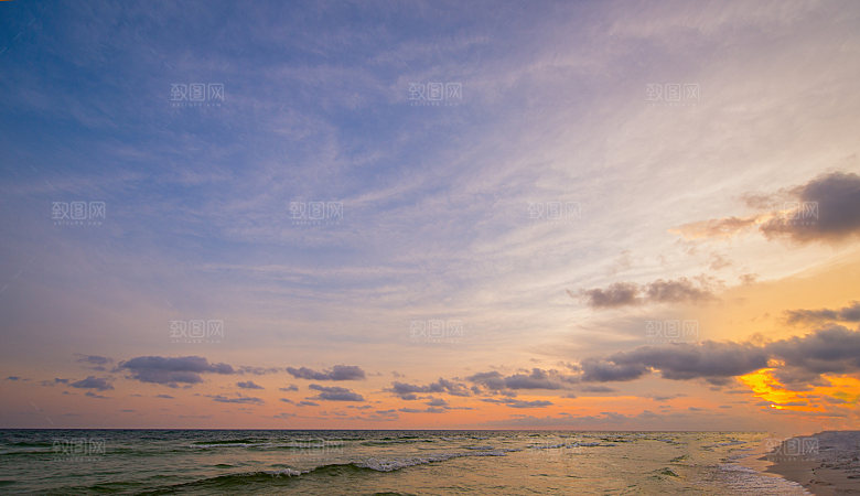 大海天空海面海景夕阳朝霞黄昏落日晚霞