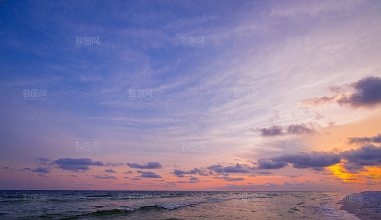 大海天空海面海景夕阳朝霞黄昏落日晚霞