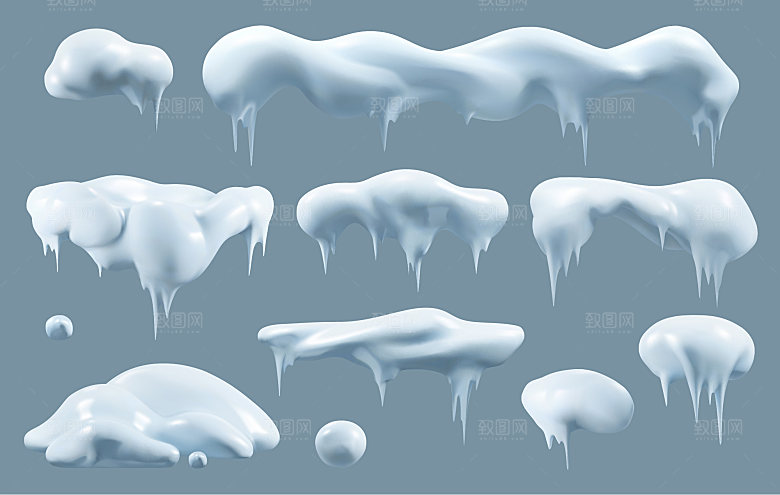 覆盖的冰雪矢量元素