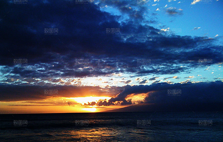 大海天空海面海景夕阳朝霞黄昏落日晚霞