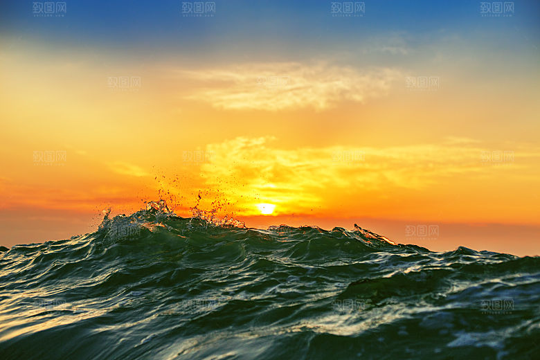 大海天空海面海景夕阳朝霞黄昏落日晚霞