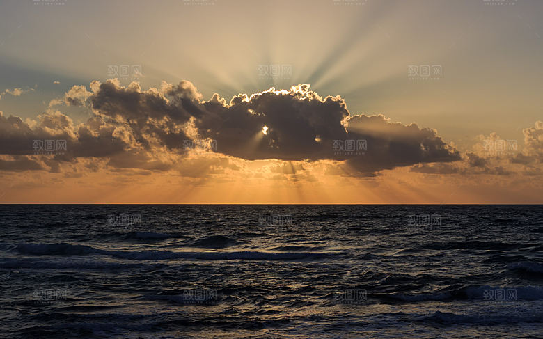 大海天空海面海景夕阳朝霞黄昏落日晚霞