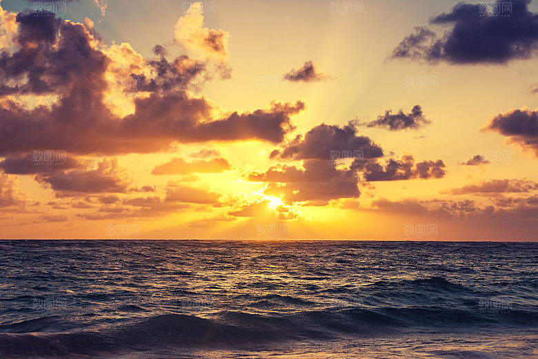 大海天空海面海景夕阳朝霞黄昏落日晚霞