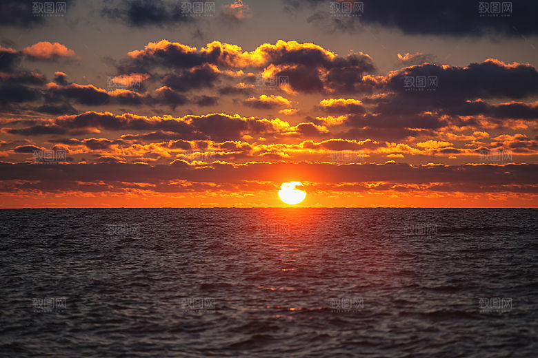 大海天空海面海景夕阳朝霞黄昏落日晚霞