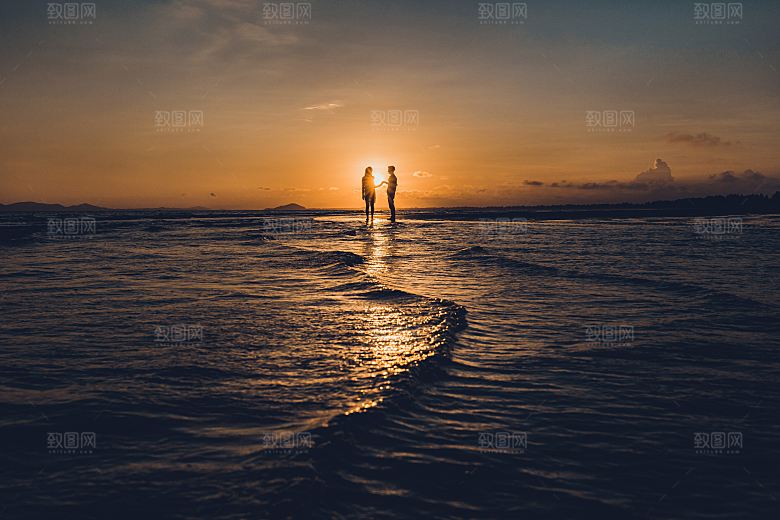 大海天空海面海景夕阳朝霞黄昏落日晚霞
