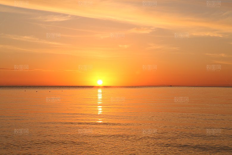 大海天空海面海景夕阳朝霞黄昏落日晚霞