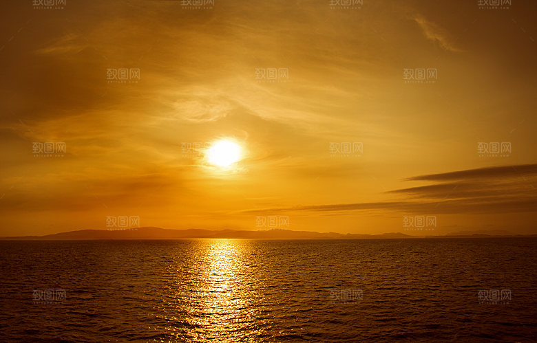 大海天空海面海景夕阳朝霞黄昏落日晚霞