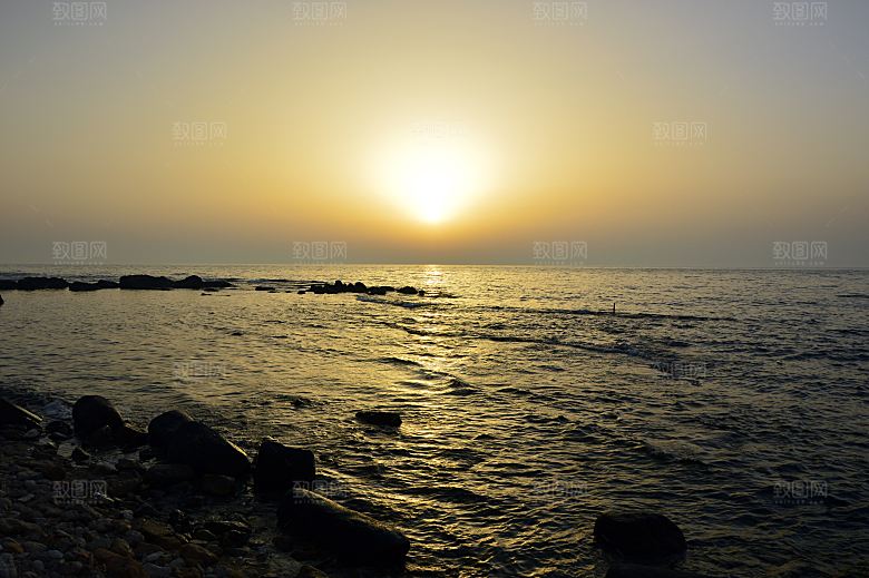 大海天空海面海景夕阳朝霞黄昏落日晚霞