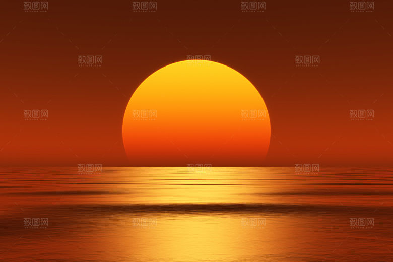 大海天空海面海景夕阳朝霞黄昏落日晚霞