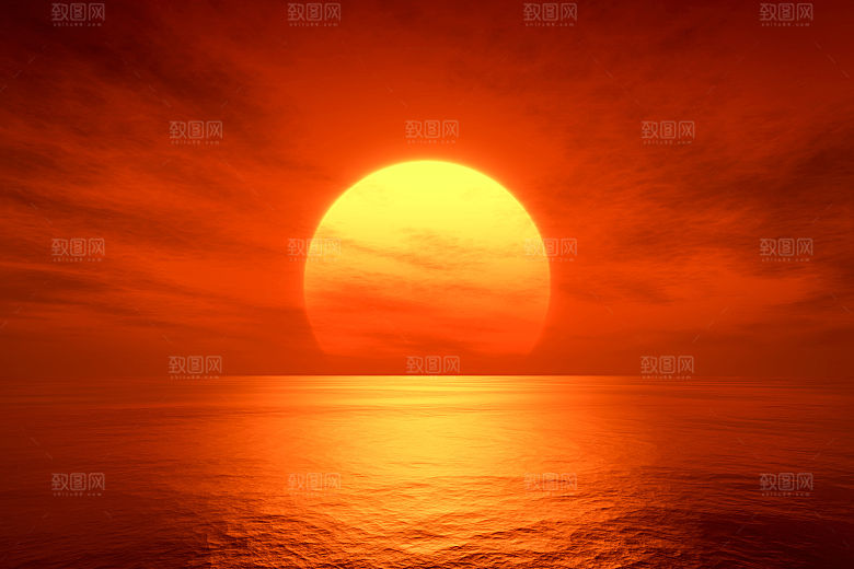 大海天空海面海景夕阳朝霞黄昏落日晚霞