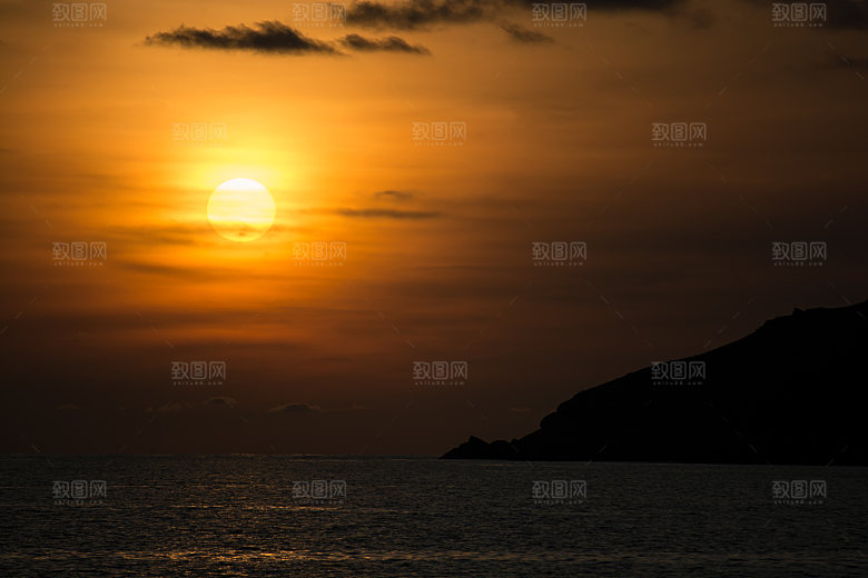 大海天空海面海景夕阳朝霞黄昏落日晚霞