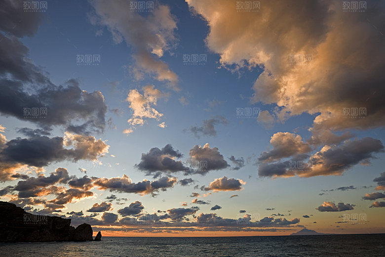 大海天空海面海景夕阳朝霞黄昏落日晚霞