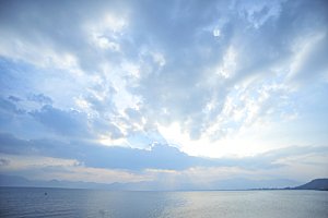 大海天空海面海景夕阳朝霞黄昏落日晚霞