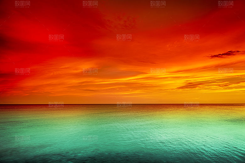 大海天空海面海景夕阳朝霞黄昏落日晚霞