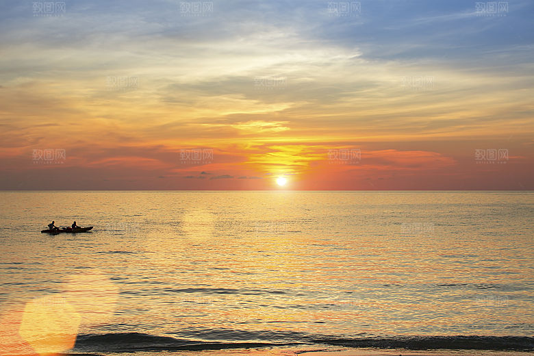 大海天空海面海景夕阳朝霞黄昏落日晚霞