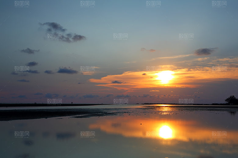 大海天空海面海景夕阳朝霞黄昏落日晚霞