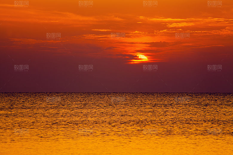 大海天空海面海景夕阳朝霞黄昏落日晚霞