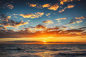 大海天空海面海景夕阳朝霞黄昏落日晚霞