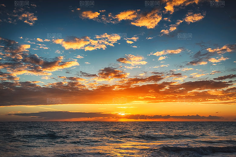 大海天空海面海景夕阳朝霞黄昏落日晚霞