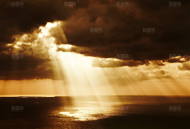 大海天空海面海景夕阳朝霞黄昏落日晚霞