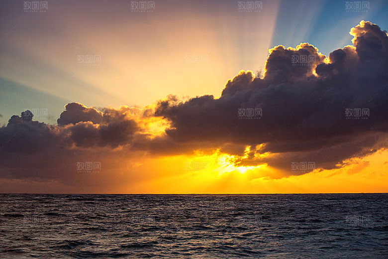 大海天空海面海景夕阳朝霞黄昏落日晚霞